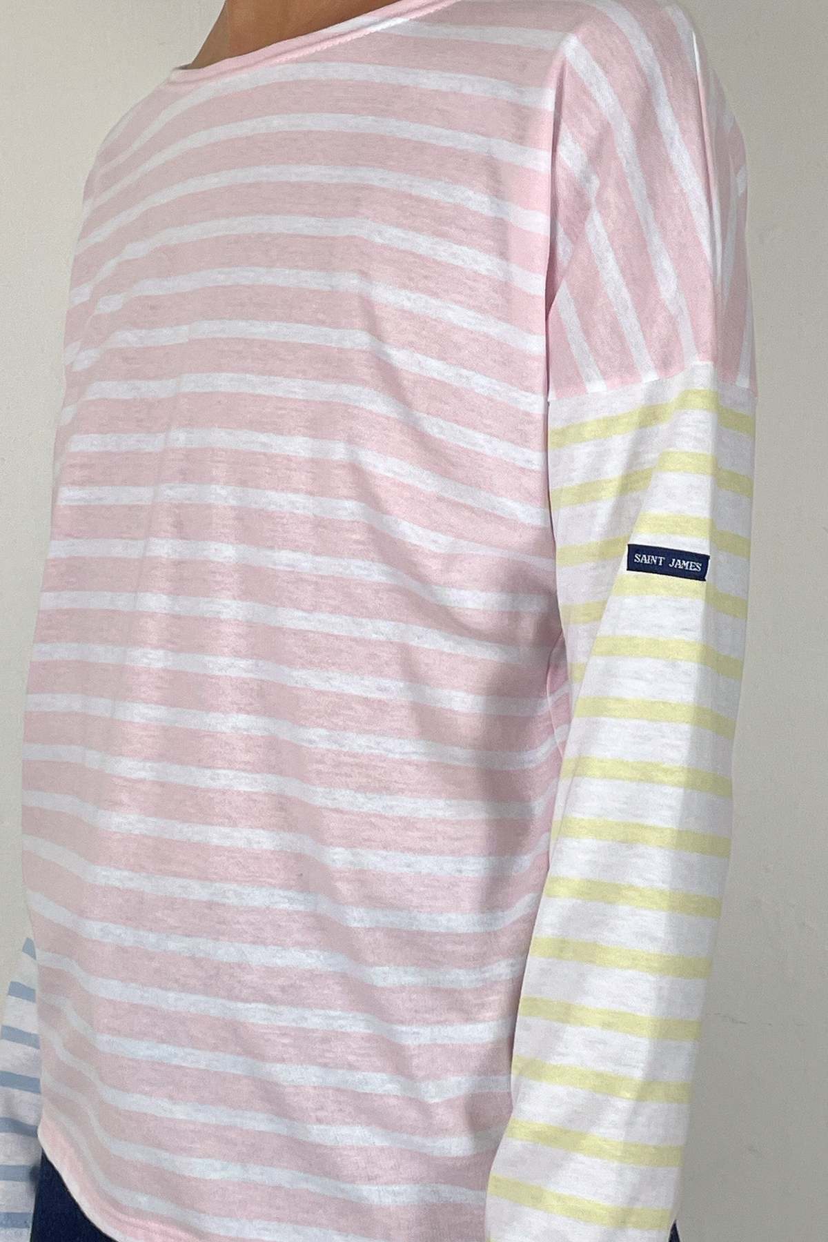 Saint James Pastel Tricolour Carolles Top - Multi - Image 5 of 5