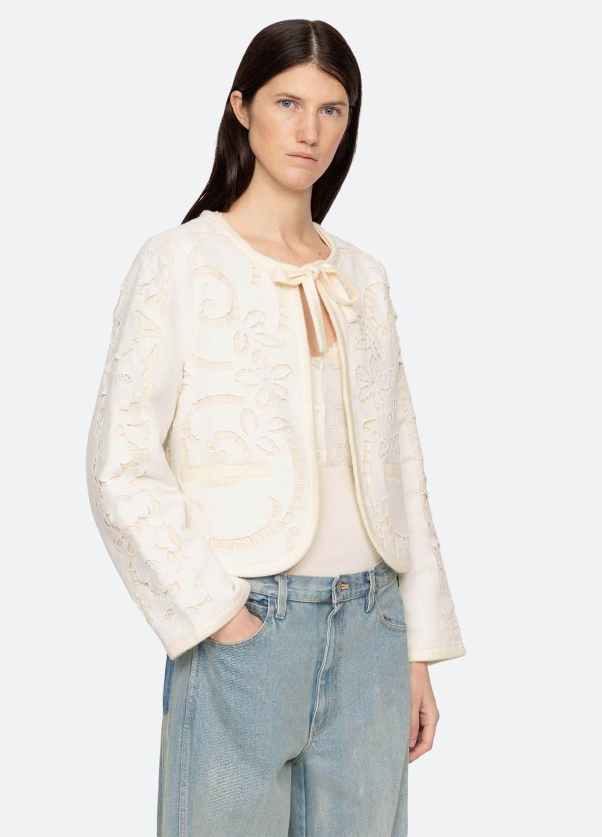 Sea NEW YORK★Edith Jacket ブークレ ジャケット Sea NY Edith Jacket - White | Garmentory