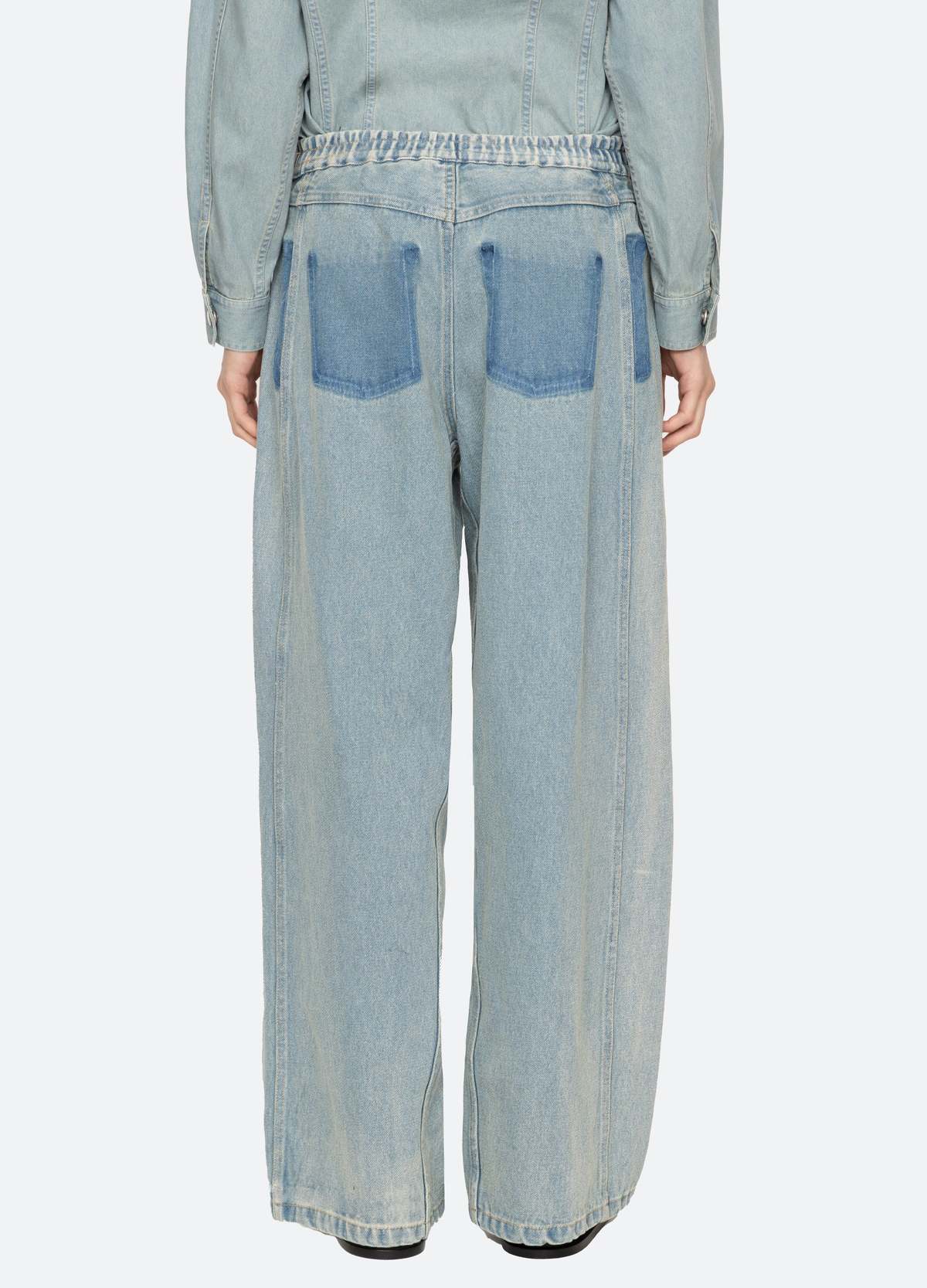 【Sea】Sea Elena Denim Baggy Pants Sea Women's Elena Denim Baggy Pants, Blue, 8 at Amazon