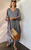Two V Neck Caftan - Gray/Bronze - Thumbnail 2