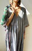 Two V Neck Caftan - Gray/Bronze - Thumbnail 4