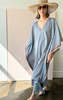 Two V Neck Caftan - Gray/Bronze - Thumbnail 5
