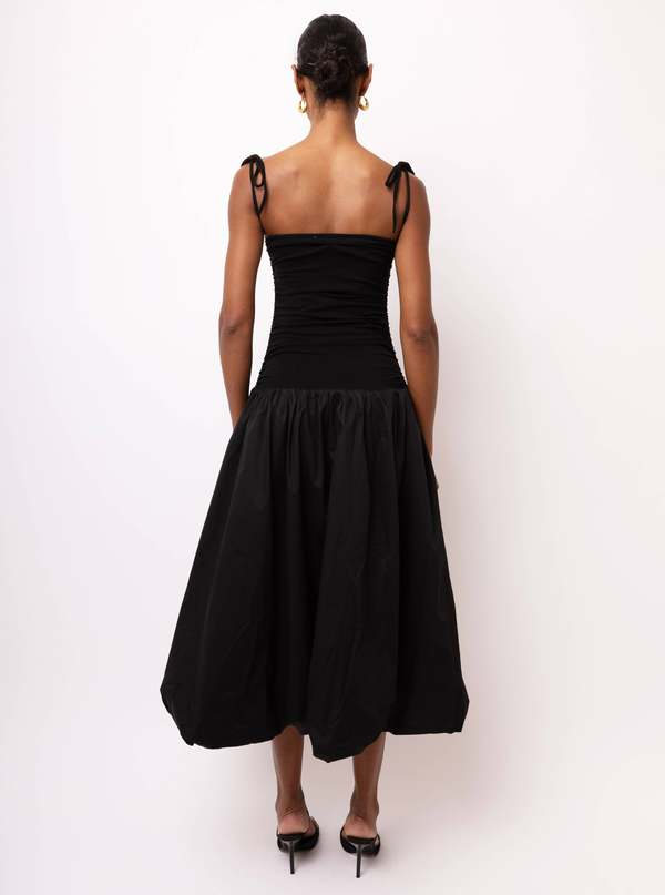 blue dress for baby girl Kate Black Drop Waist Bubble Hem Midi Dress
