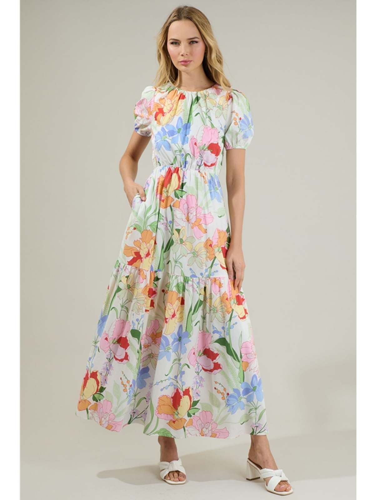 Sugarlips Juliet Floral Garden Maxi Dress - White Multi | Garmentory