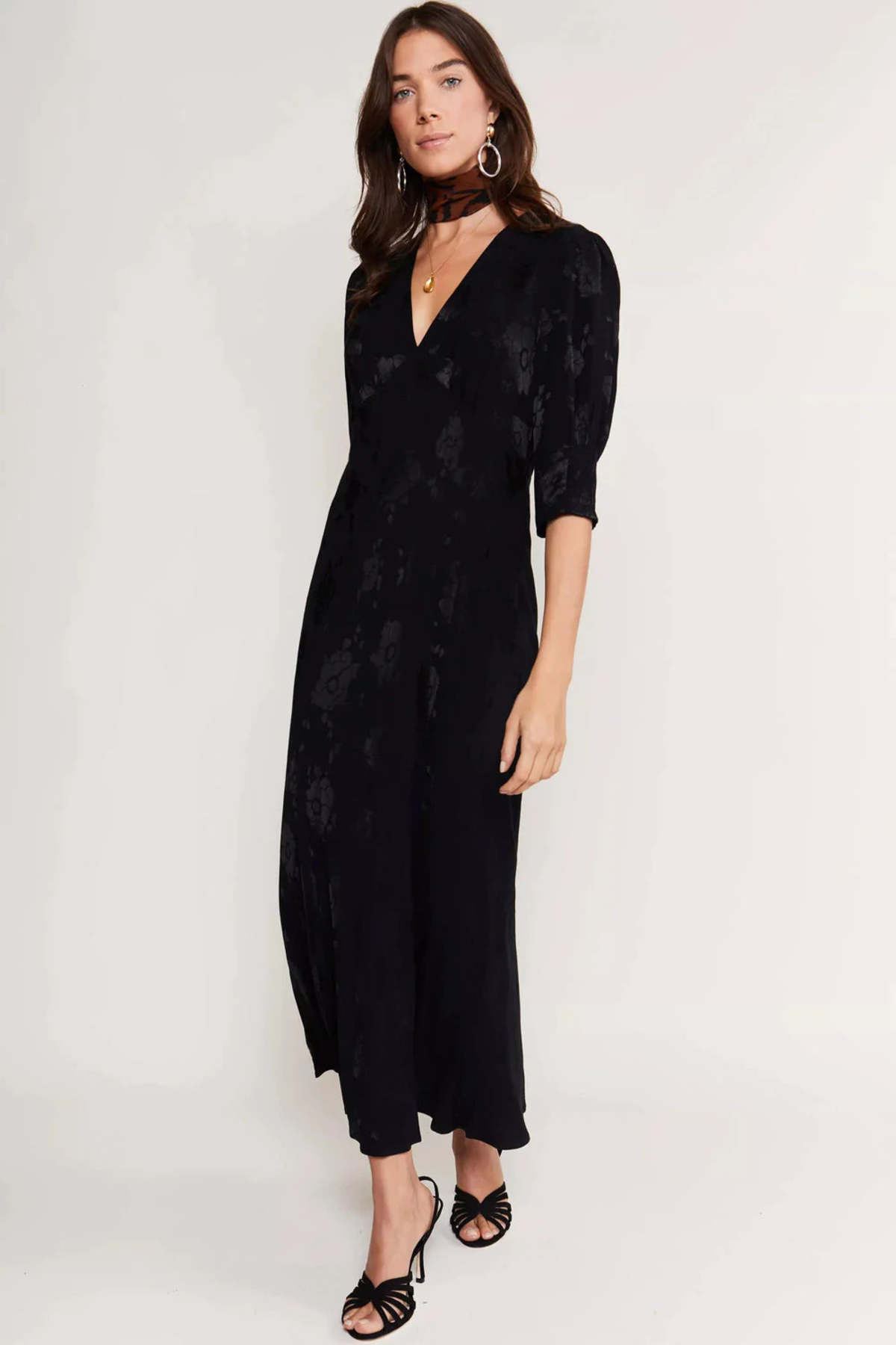 RIXO LONDON Zadie Dress - Black Poppy | Garmentory