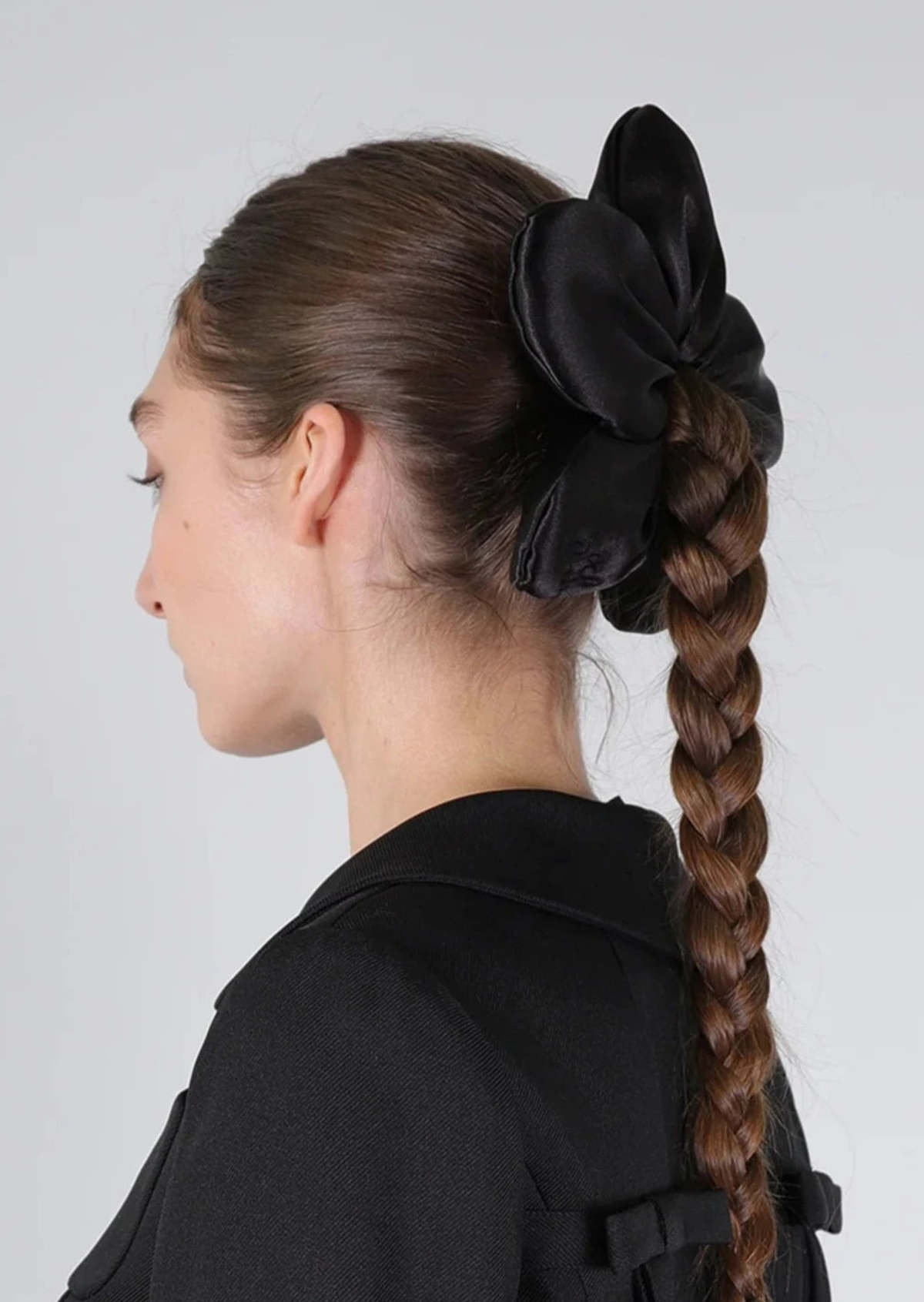 Sandy Liang Flower Power 2.0 Scrunchie - Black | Garmentory