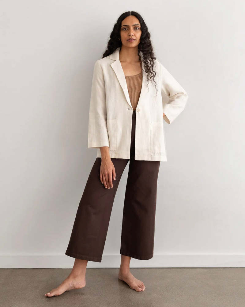 First Rite Everyday Blazer - Laundered Salt First Rite Everyday Blazer - Laundered Salt