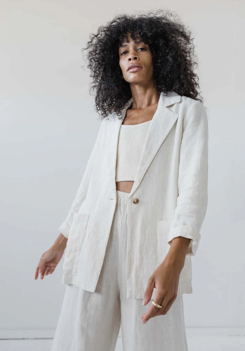 First Rite Everyday Blazer - Laundered Salt First Rite Everyday Blazer - Laundered Salt