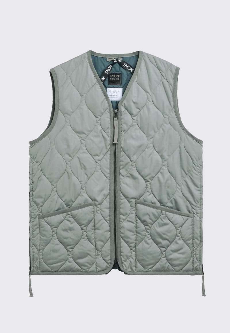 TAION V NECK ZIP VEST グレー XXS Vests – TAION US