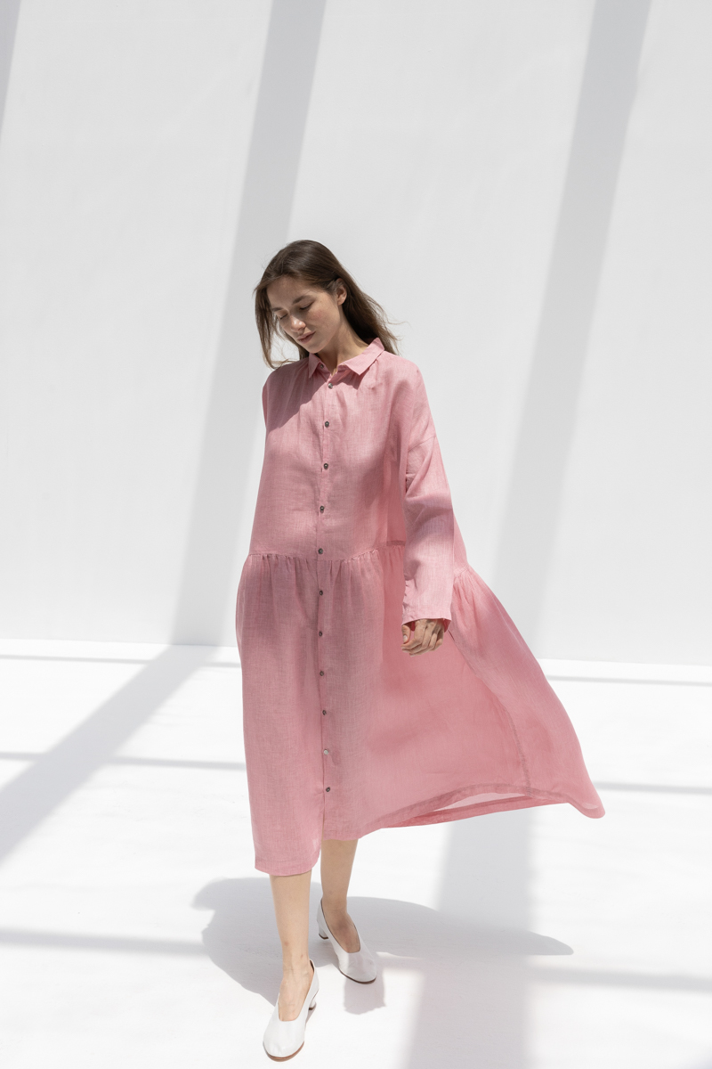 美品ichi 麻100 生成りANTIQUITES LINENDRESS Namu Shop - Ichi Antiquites Linen Canvas Dress - Natural