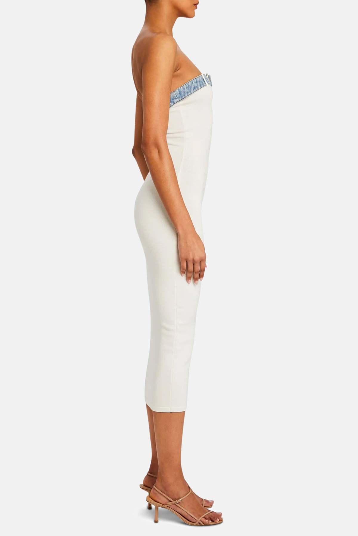 Ser.o.ya Blanche Knit Denim Dress - White/Coastline | Garmentory
