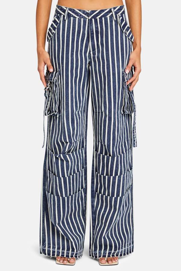 Ser.o.ya Jane Cargo Pant - Navy Stripe Ser.o.ya Jane Cargo Pant - Navy Stripe