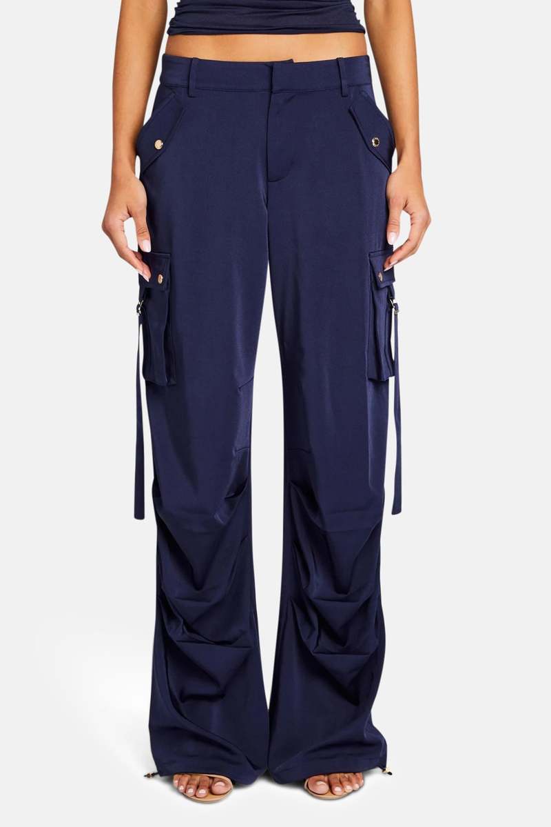Ser.o.ya Lai Satin Cargo Pant - Navy Ser.o.ya Lai Satin Cargo Pant - Navy