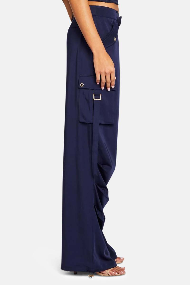 Ser.o.ya Lai Satin Cargo Pant - Navy Ser.o.ya Lai Satin Cargo Pant - Navy