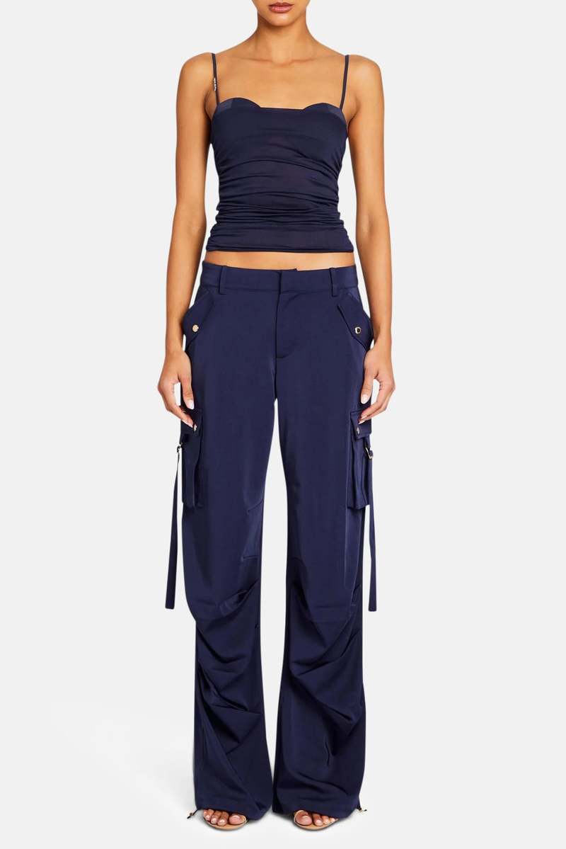 Ser.o.ya Lai Satin Cargo Pant - Navy Ser.o.ya Lai Satin Cargo Pant - Navy