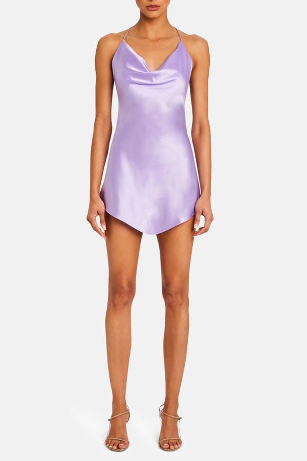 Ser.o.ya Pracilla Silk Mini Dress - Lilac | Garmentory