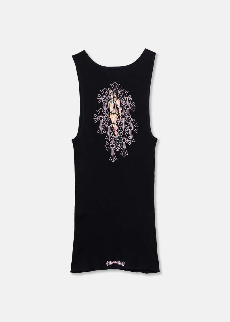 【希少】Chrome Hearts star print Tank Top XL Chrome Hearts White Horseshoe Logo Tanktop - SRM – SHENGLI