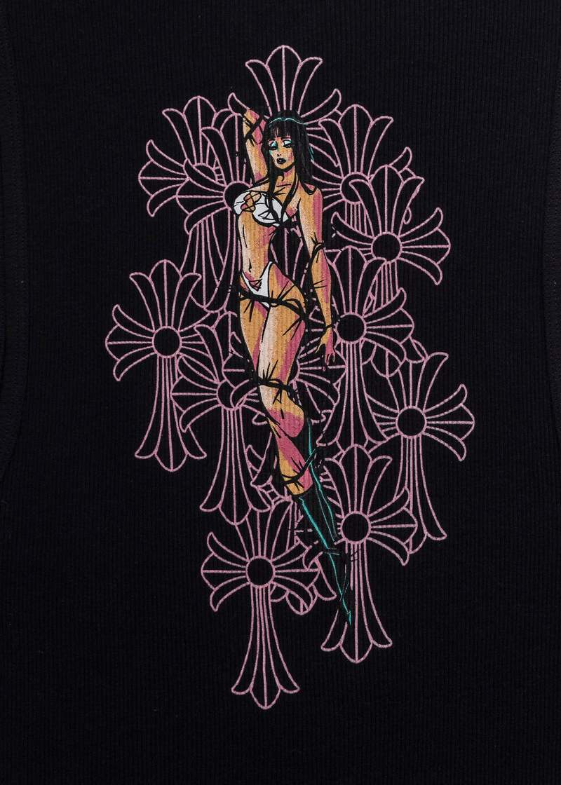 コラボ◆Chrome Hearts x Deadly Doll◆タンクトップ Black/Pink GP.SOLES | CHROME HEARTS DEADLY DOLL TANK TOPS/DRESS