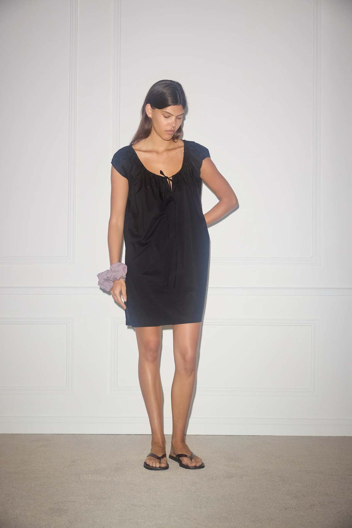 Deiji Studios Capped Sleeve Dress - Black | Garmentory