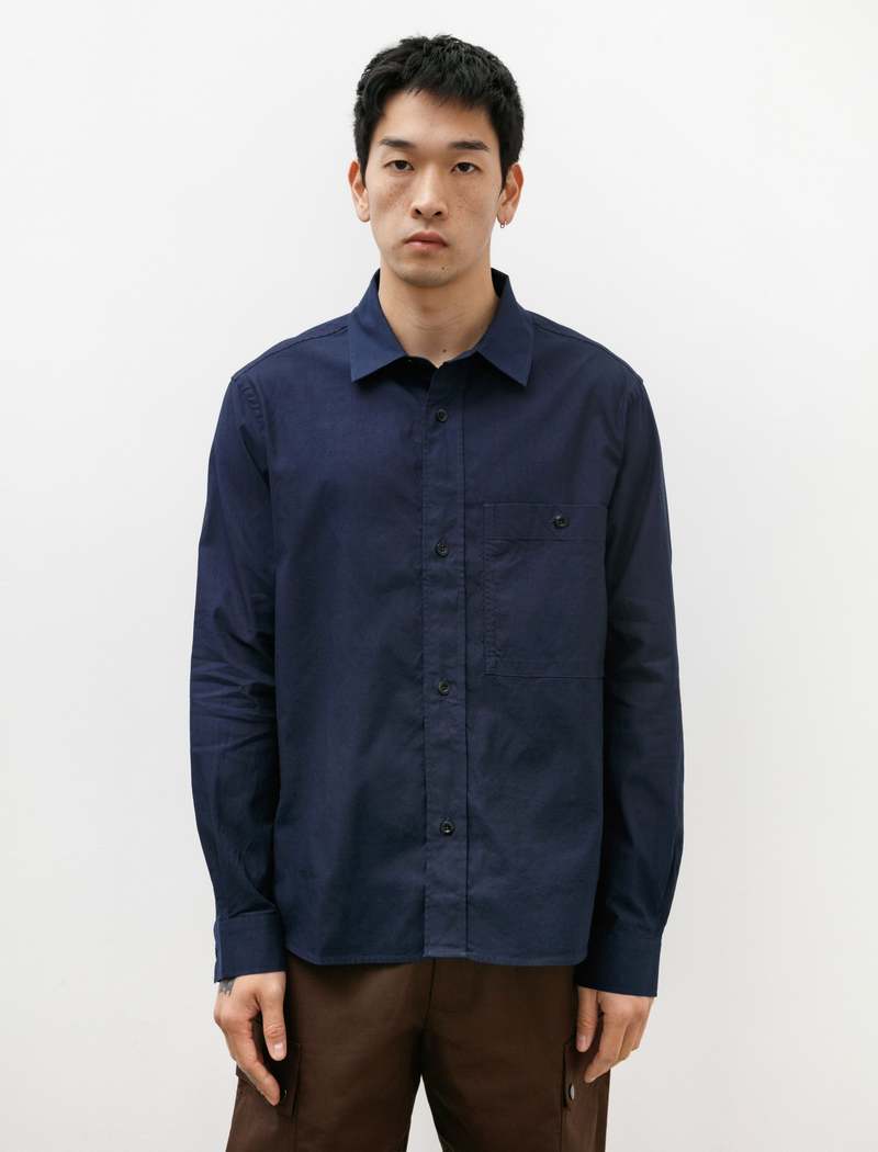 トップス MARGARET HOWELL WEAVE COTTON LINEN SHIRT Margaret Howell MHL Overall Shirt Textured Cotton Off White