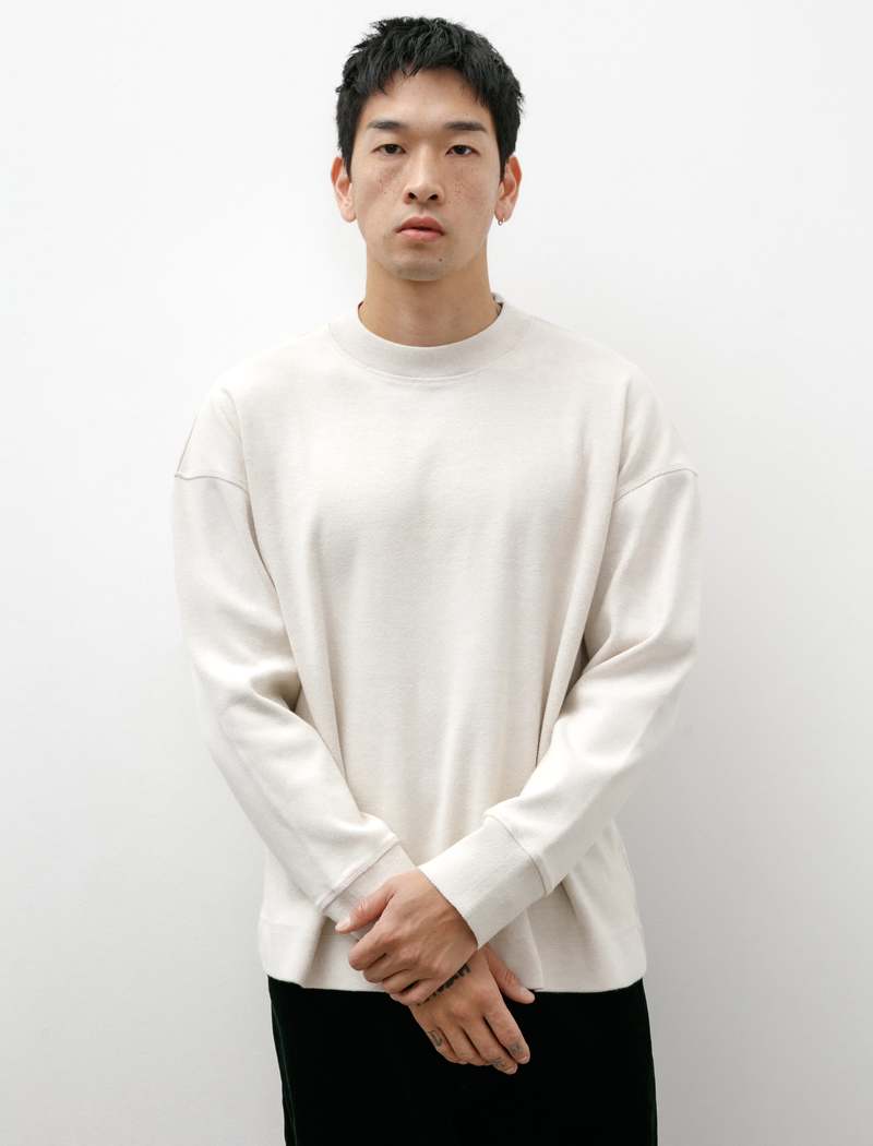 Margaret Howell Dry Cotton Rib Oversized Thermal - Off White 
