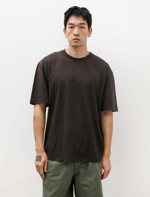 Margaret Howell Cotton Linen Simple T-Shirt - Ebony | Garmentory