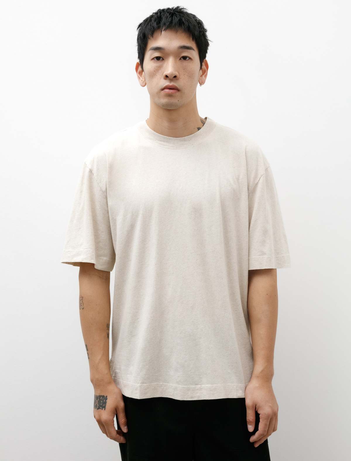 MHL Margaret Howell Simple T-Shirt Cotton Linen Jersey Size