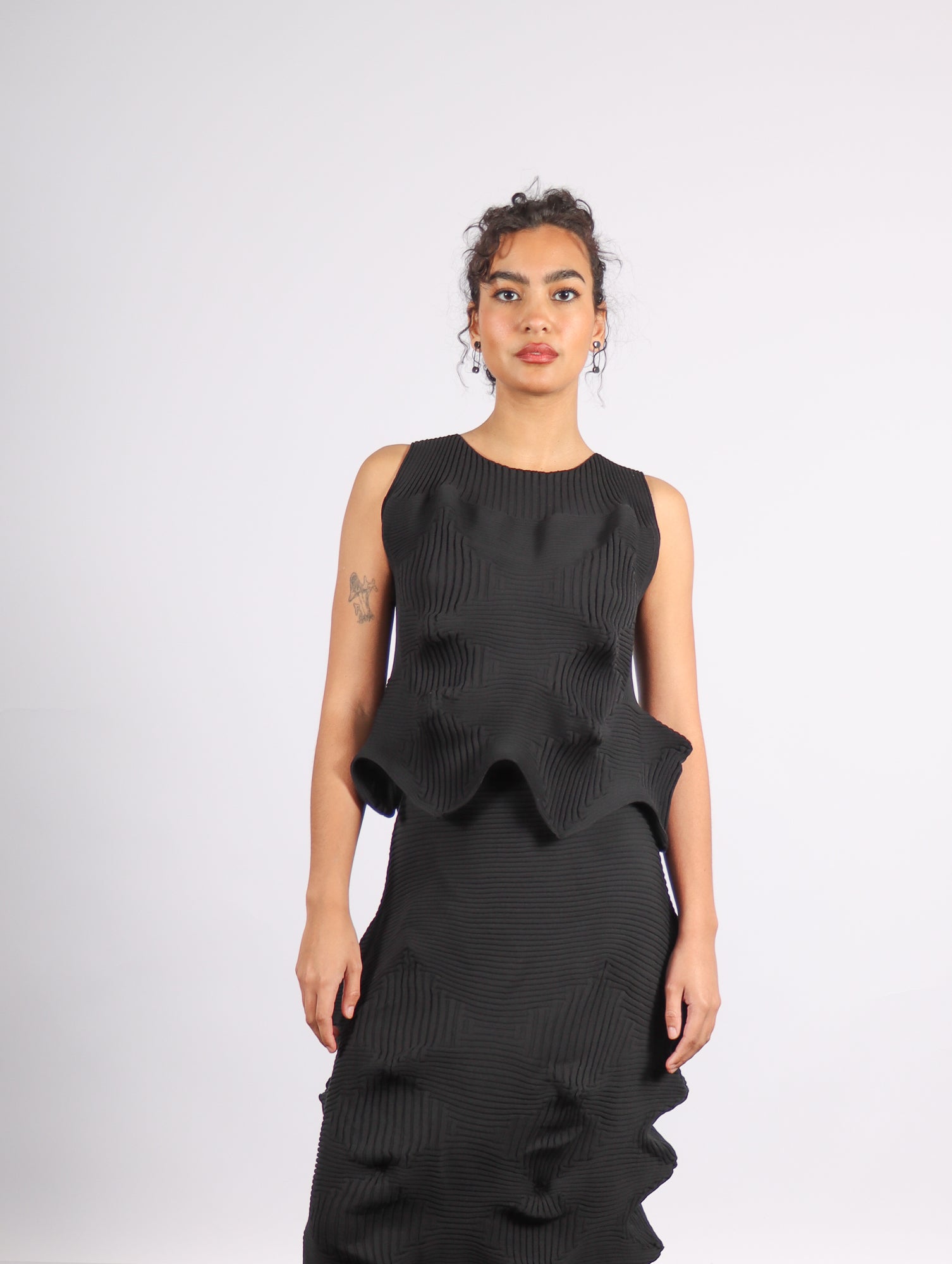 Linkage Sleeveless Top in Black by Issey Miyake | Garmentory