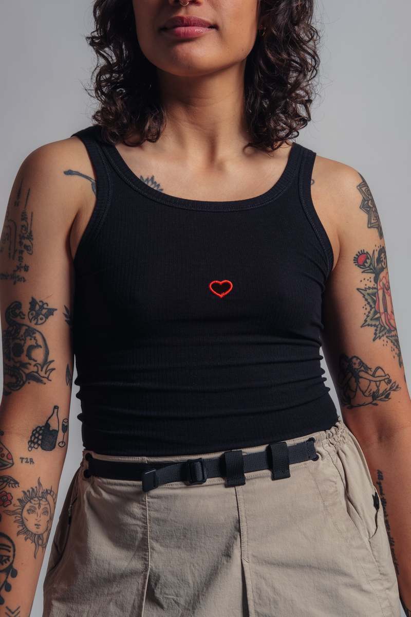 Baserange Heart Tank - Black | Garmentory