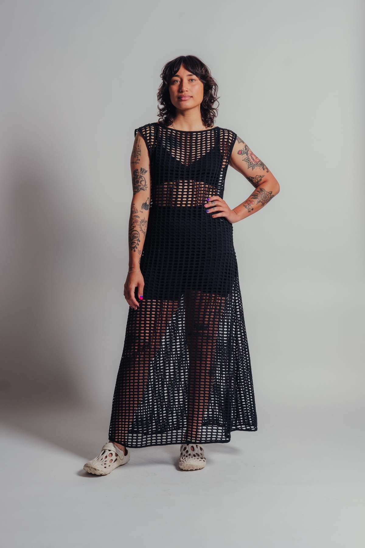 the row crochet dress The Row Christa Crochet Cotton Top in White