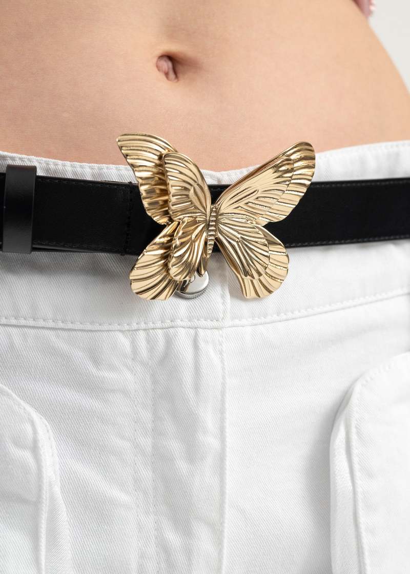 【関税込み】Blumarine ゴールド Butterfly ベルト Blumarine GOLD/BUTTERFLY BELT - BLACK | Garmentory
