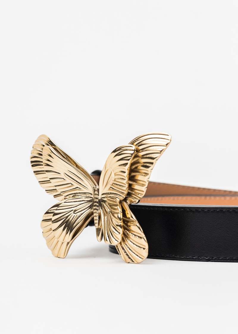 【関税込み】Blumarine ゴールド Butterfly ベルト Blumarine GOLD/BUTTERFLY BELT - BLACK | Garmentory