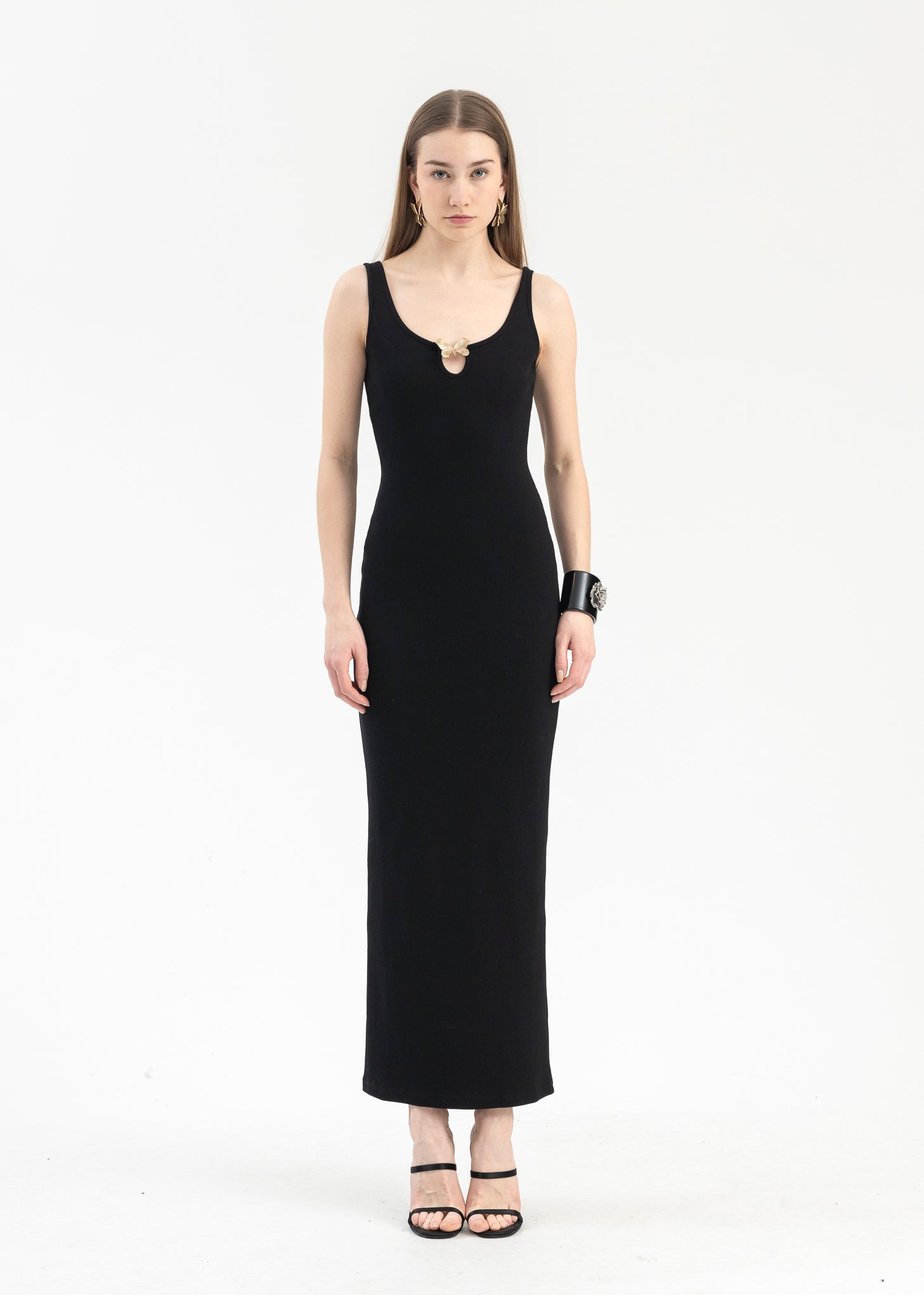 BLACK-DRESS-RIB-BUTTERFLY- BLACK-DRESS-RIB-BUTTERFLY-