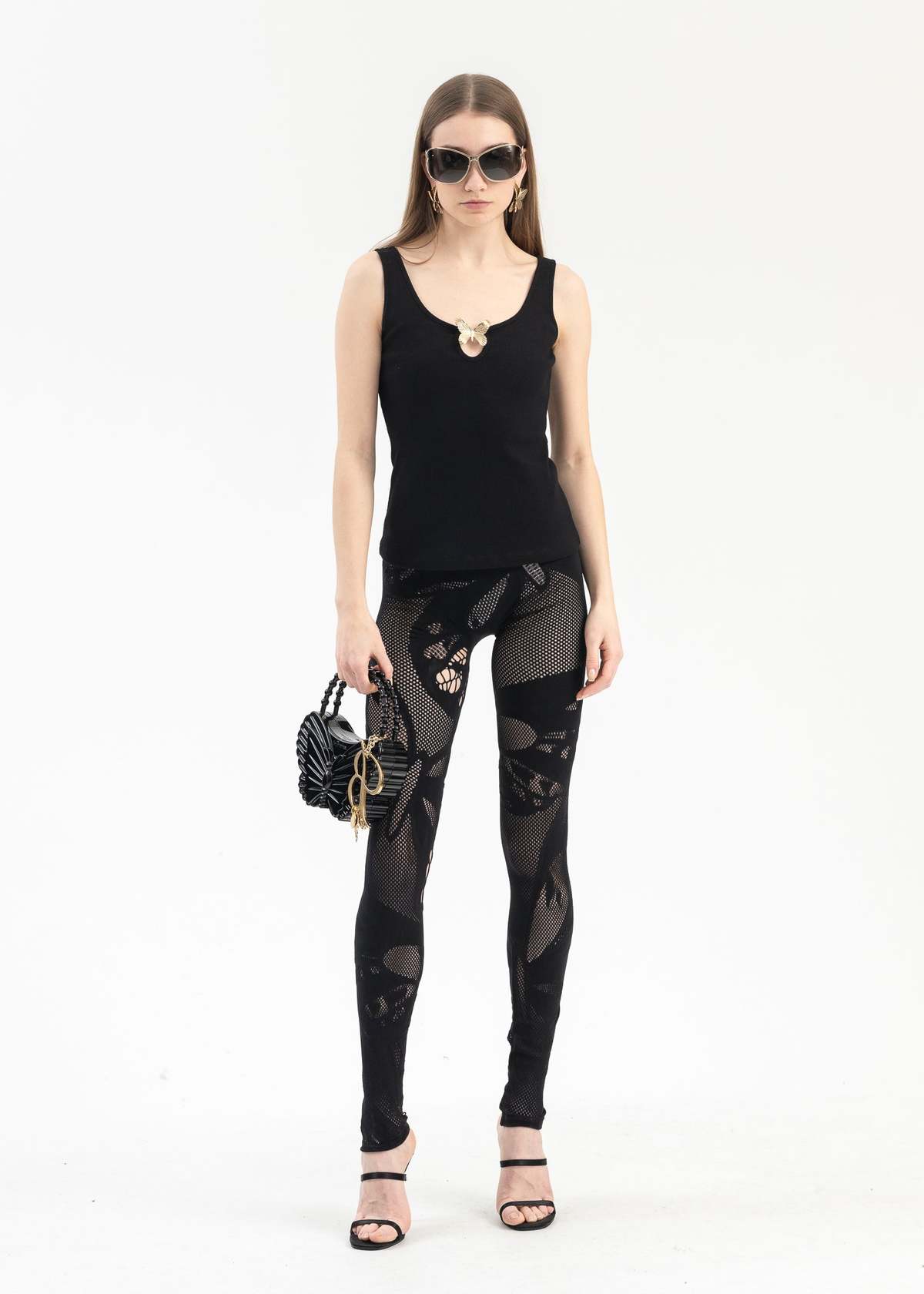 Tシャツ・カットソー BLUMARINE Black Viscose Blend Tank Top tank_top_con_ricamo_cuori_in_s