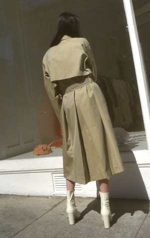 【Cristaseya】 OVERSIZED TRENCH size:M Cristaseya Oversized Long Trench Cotton Satin Brown – Neighbour