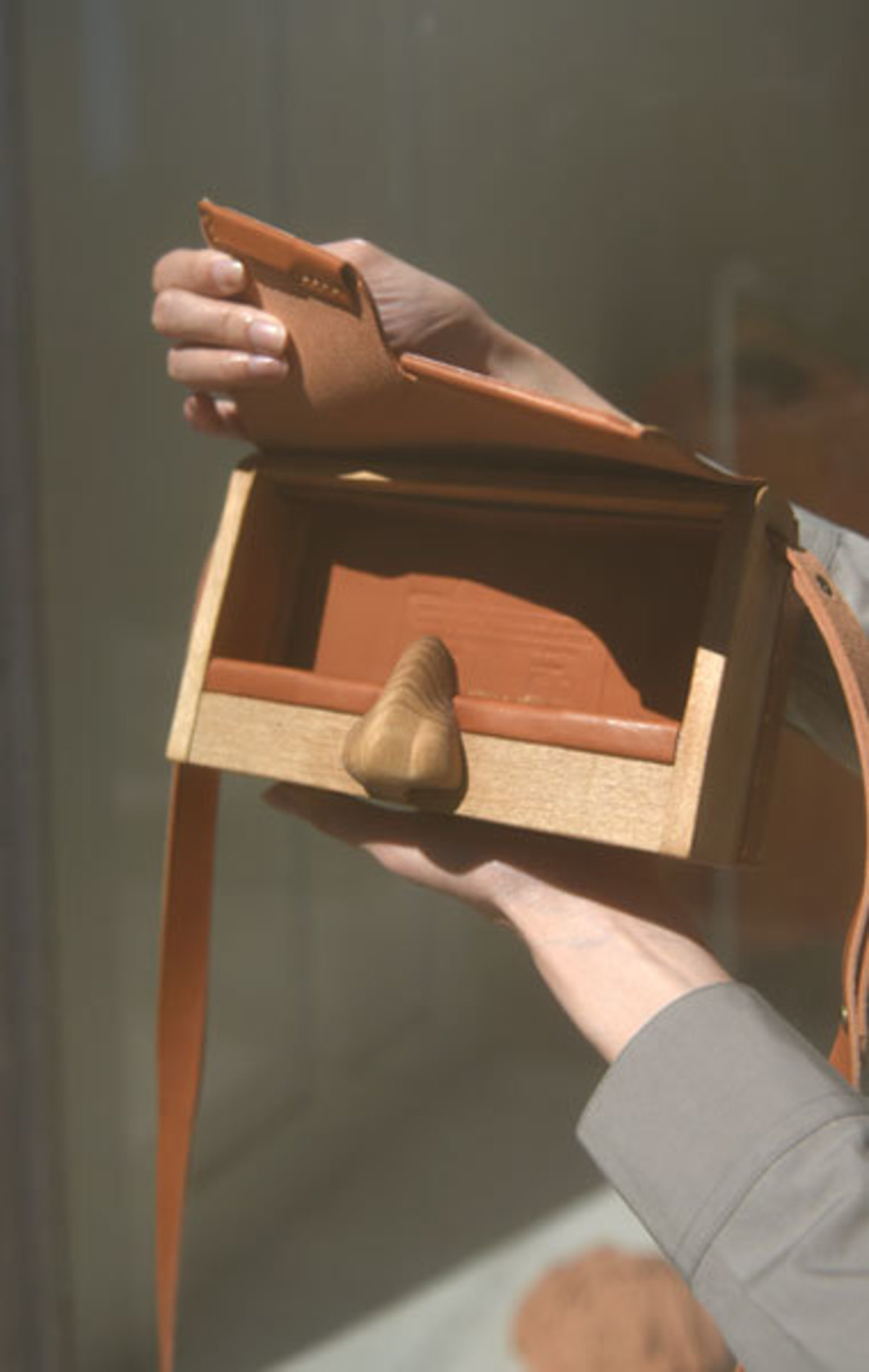 Eatable of Many Orders Nose Clutch Bag - Camel | Garmentory
