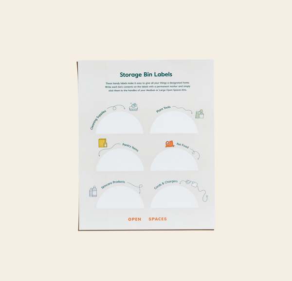 Open Spaces Storage Bin Labels | Garmentory