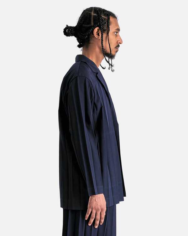 HOMME PLISSE ISSEY MIYAKE Edge Ensemble Jacket - Navy | Garmentory