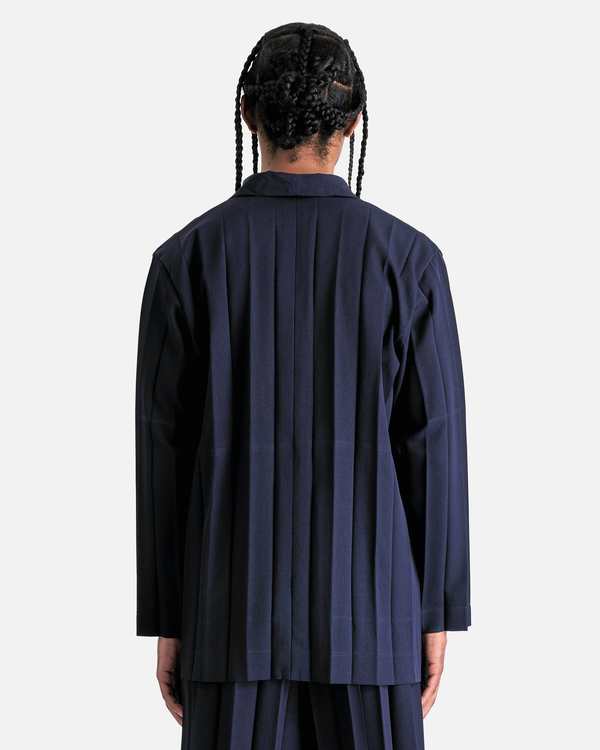 HOMME PLISSE ISSEY MIYAKE Edge Ensemble Jacket - Navy | Garmentory