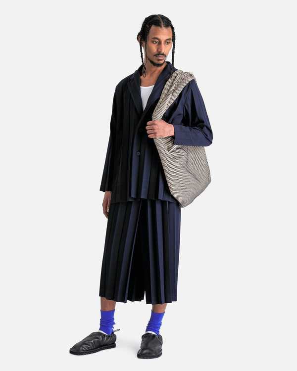 HOMME PLISSE ISSEY MIYAKE Edge Ensemble Jacket - Navy | Garmentory