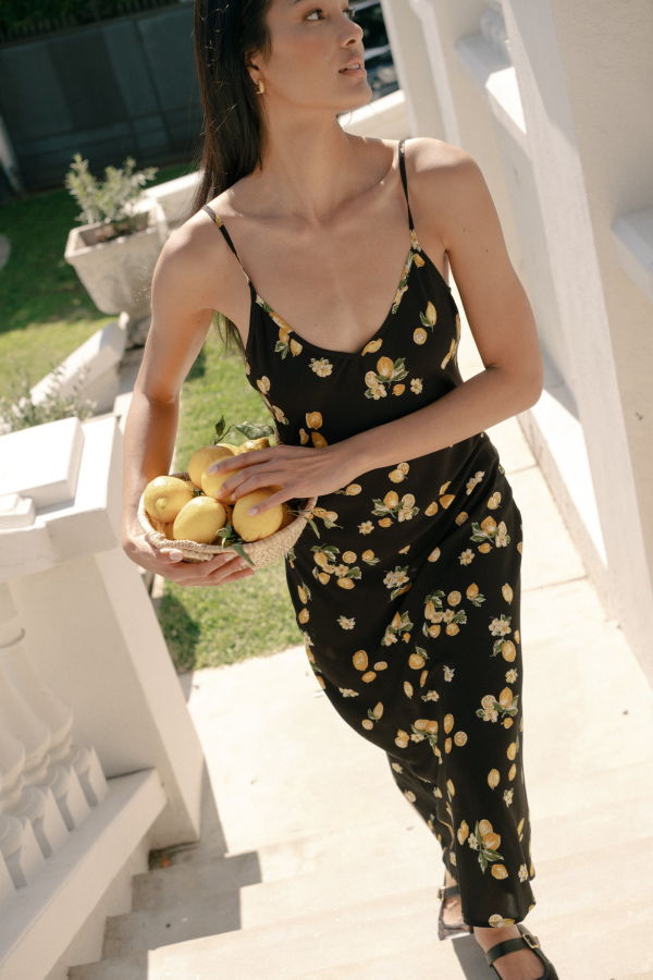Whimsy + Row Freya Slip Dress - Lemons