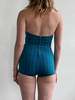 Tweka Striped Bowfront One Piece Swimsuit - Blue/Green Stripe - Thumbnail 4