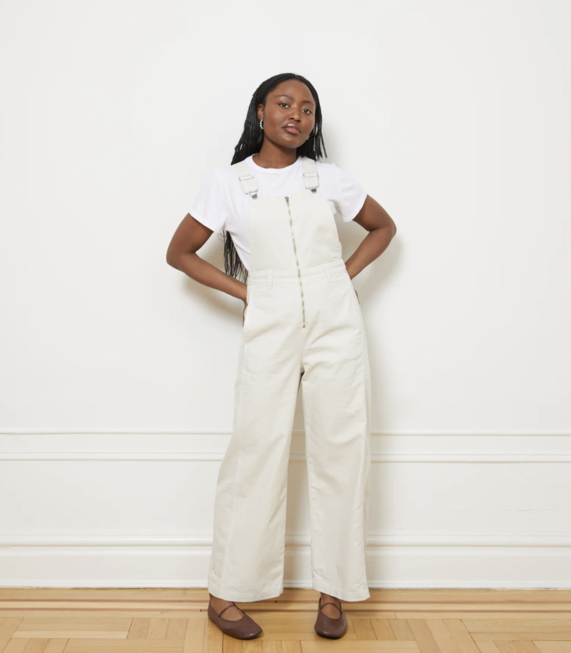 【美品】Frontzip Cotton Salopette Loup Madelyn Zip Front Overalls - Salt | Garmentory