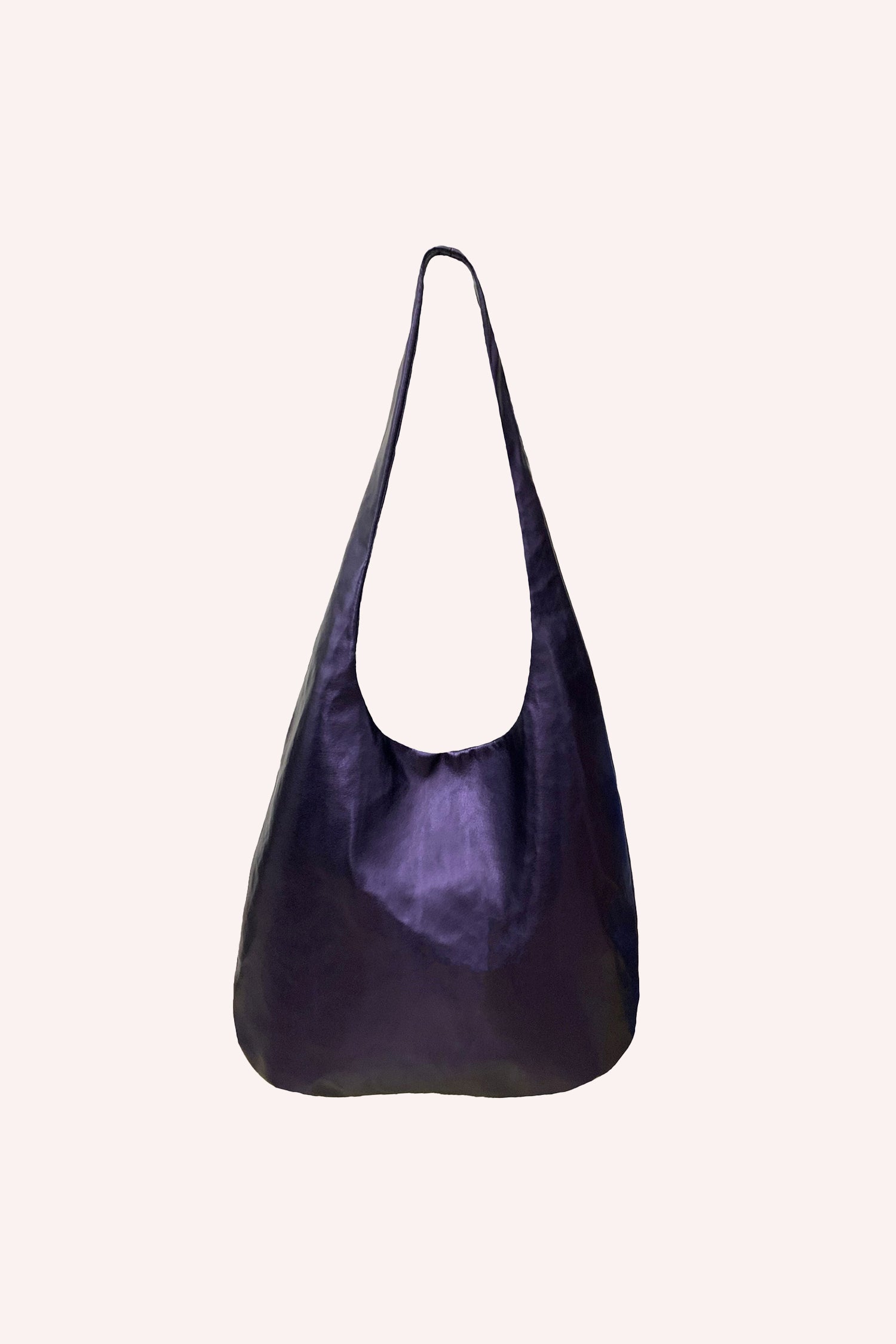 Anna Sui Metallic Faux Leather Hobo Bag - Amethyst | Garmentory