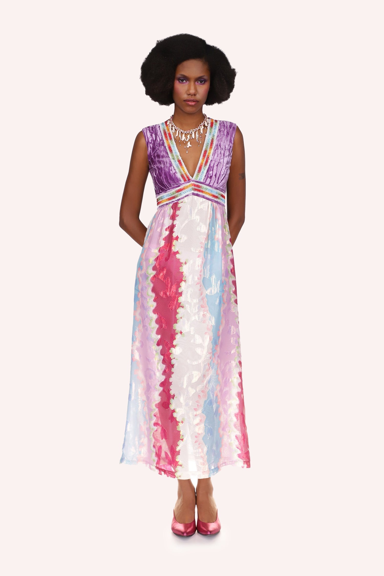 anna sui dress Cluny Lace Trim Floral Swiss Dot Slip NWT For Spring 26 Ribbon Handkerchief Satin Print Dress