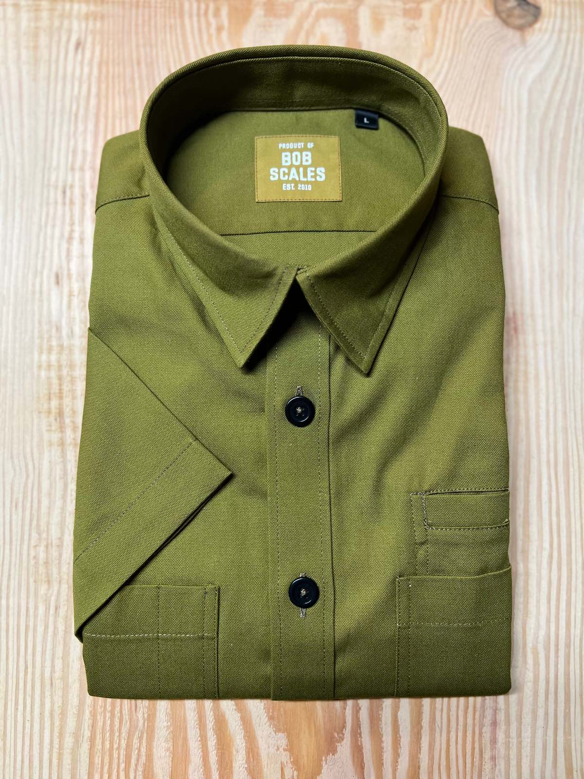 Product Of Bob Scales Short Sleeve Utility Shirt - Moss Green | Garmentory