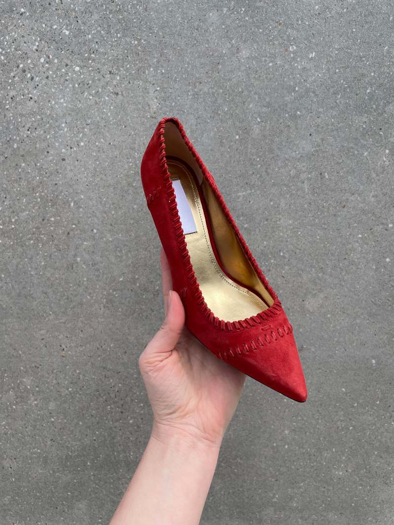 Suzanne Rae ALCOTT WHIP STITCH PUMP - red
