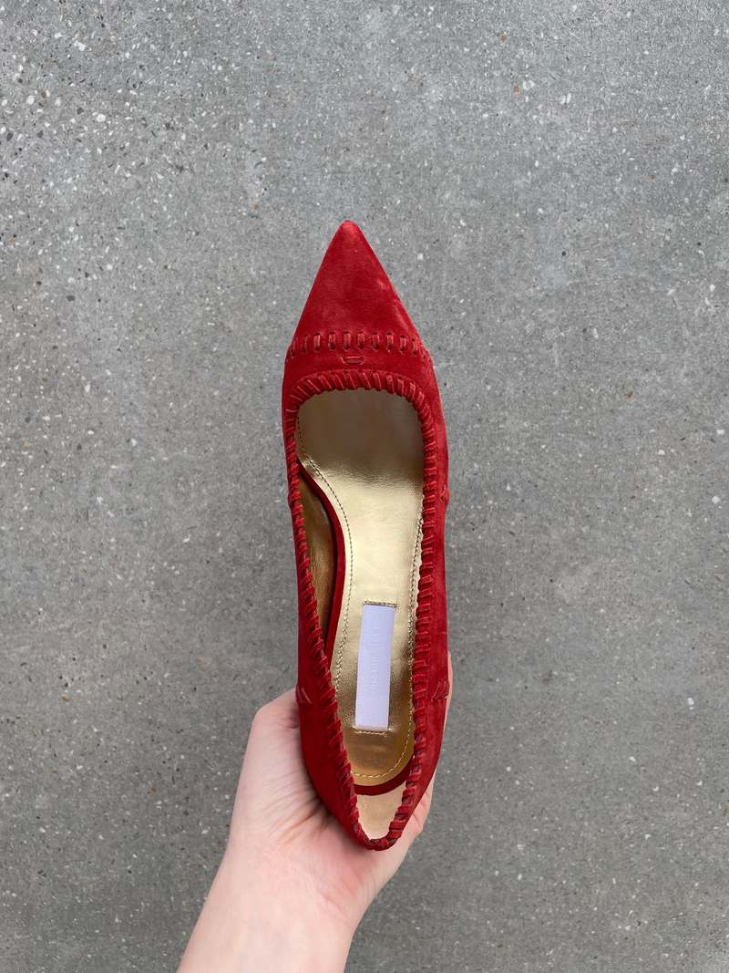 Suzanne Rae ALCOTT WHIP STITCH PUMP - red