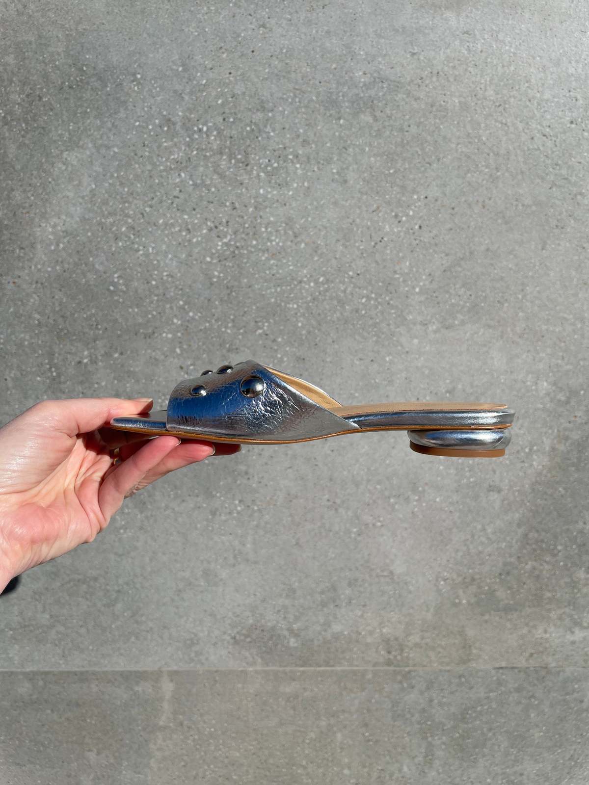 "INTENTIONALLY __________." SADIE METALLIC SLIDE - MERCURY - Image 3 of 9