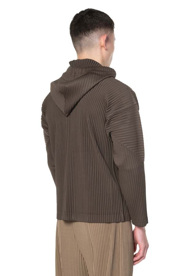 HOMME PLISSE ISSEY MIYAKE MC April Hoodie - Dark Khaki | Garmentory